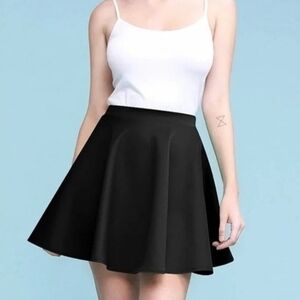MADE BY JOHNNY BLACK STRETCHY A-LINE CIRCLE SKATER MINI SKIRT